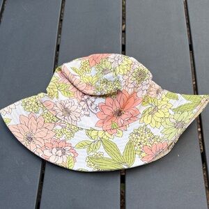 J. Crew Cream Floral Canvas Bucket  Hat